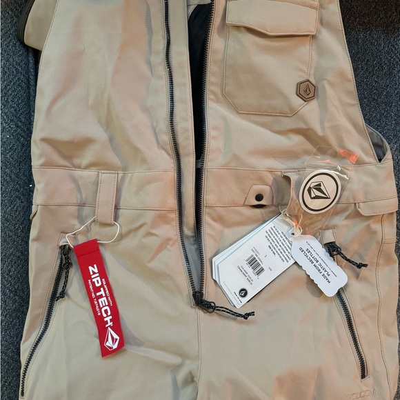 Women's Snowpants Snow Bib Overalls - Sand - Picture 2 of 2